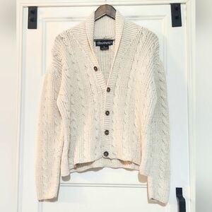 Elegant Cream Cable Knit Cardigan